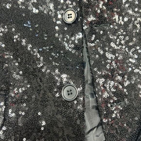 Tipsy Elves Sequin Blazer Suit Jacket Black 36 - Picture 5 of 9